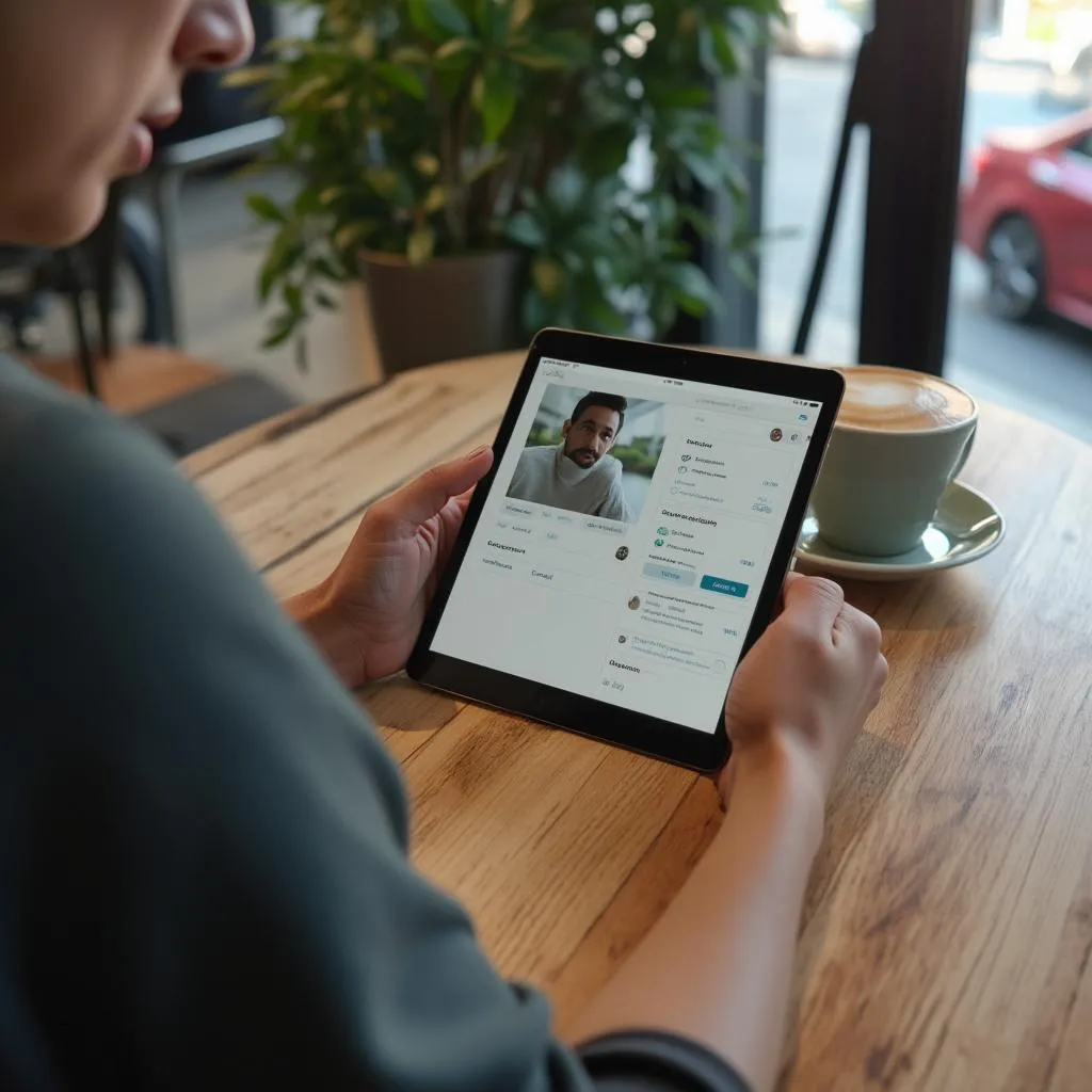 Client using ConsultPrep app before meeting